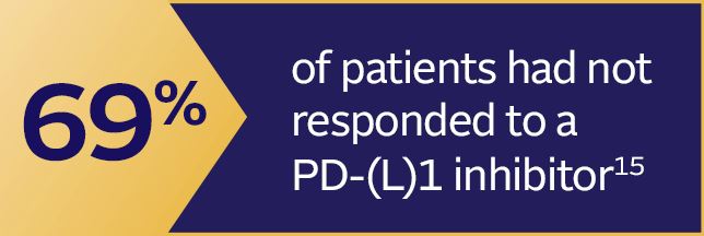 69% of patients had not responded to a PD-(L)1 inhibitor.