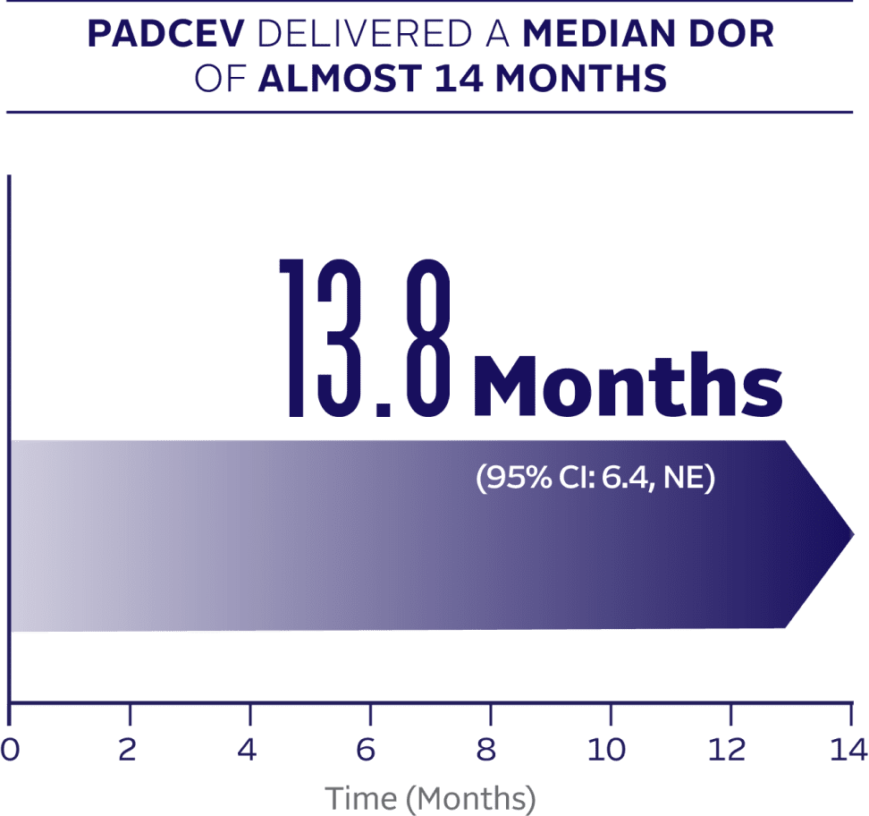 PADCEV delivered a median duration of response of almost 14 months.