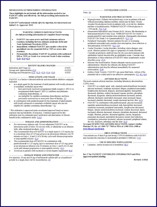 Full PADCEV® Prescribing Information downloadable PDF.
