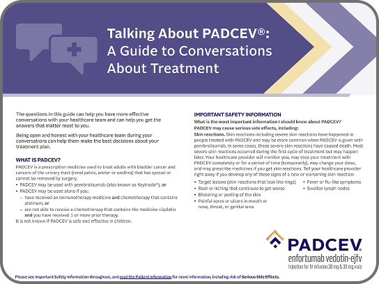 PADCEV doctor discussion guide downloadable PDF